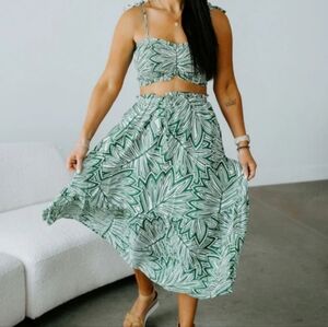 2 piece floral skirt and top